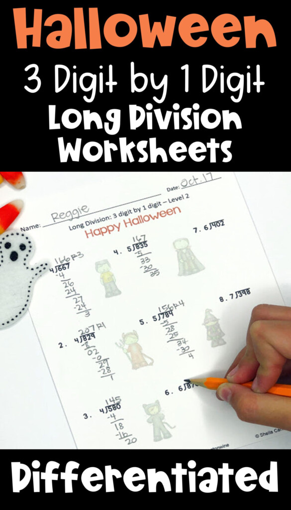 Halloween Long Division Worksheet Long Division Worksheets
