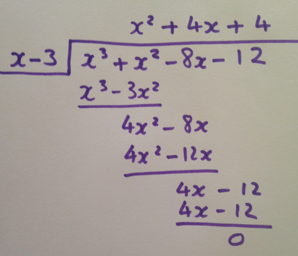 Long Division Of Polynomials Worksheet