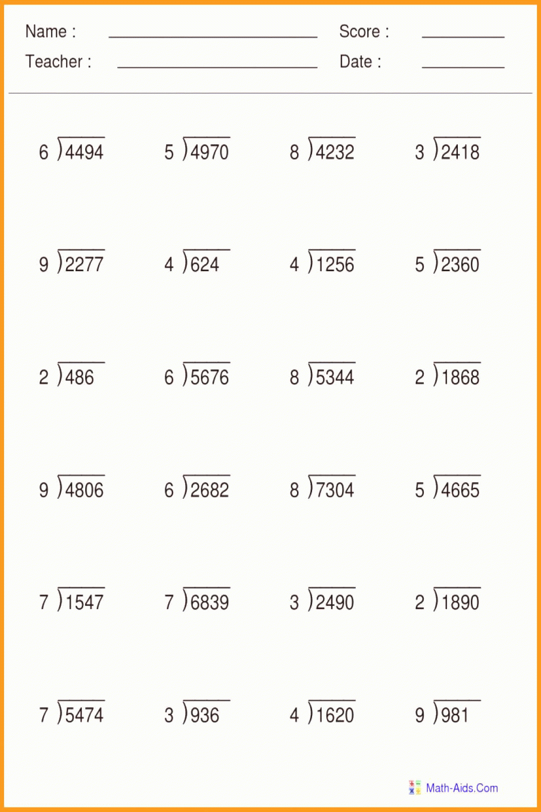 Long Division Questions For Grade 7 Thekidsworksheet
