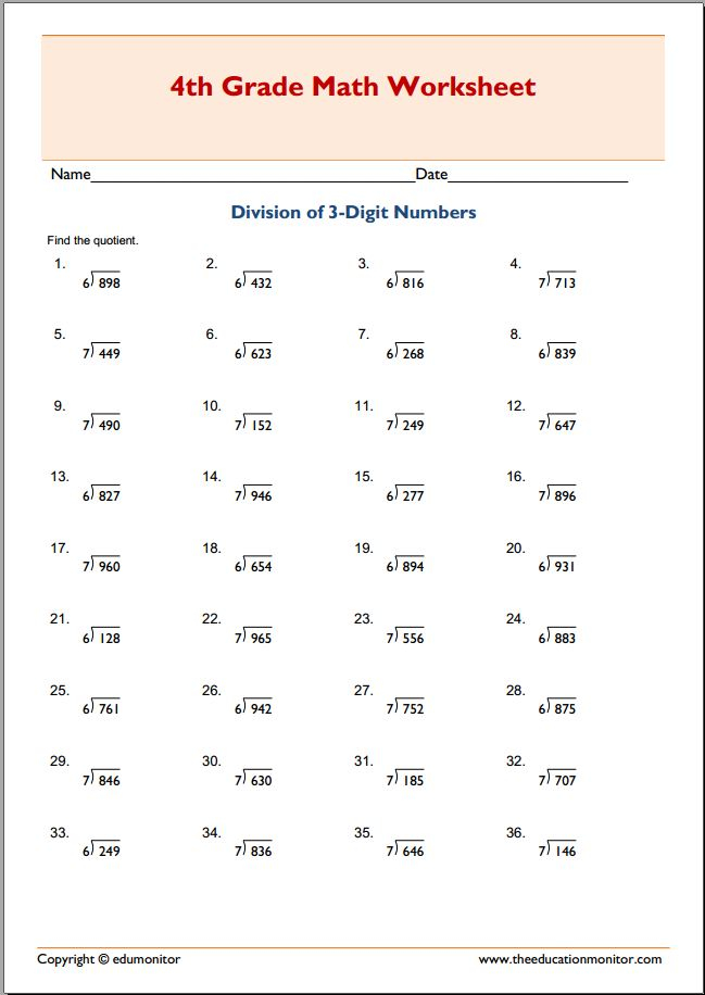 Long Division Worksheets No Remainders