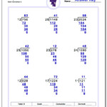 Long Multiplication Worksheet Division With Multi Digit Divisors