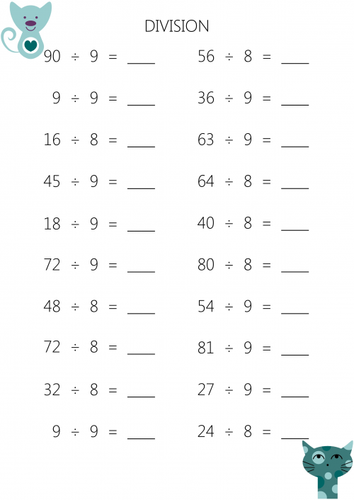 Mental Division Worksheet 6 KidsPressMagazine