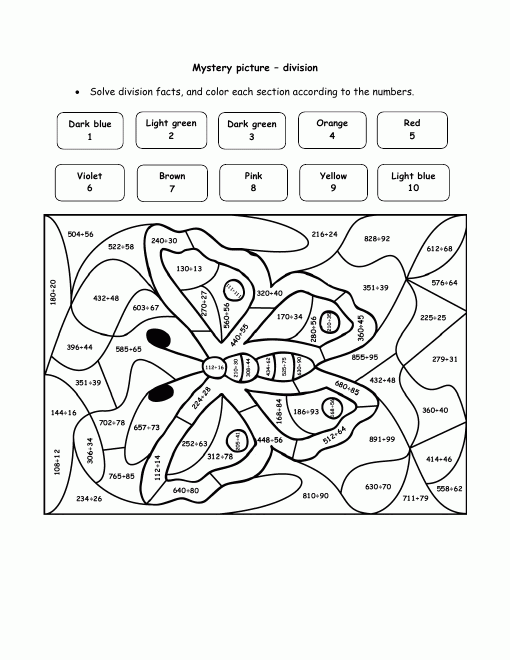 Mystery Pretty Butterfly Division Puzzle Math Division Kids Math 