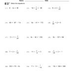 One Step Equations Multiplication And Division Worksheet