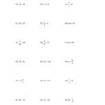 One Step Equations Worksheet Multiplication And Division Times Tables