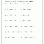 Pemdas Worksheet 6th Grade