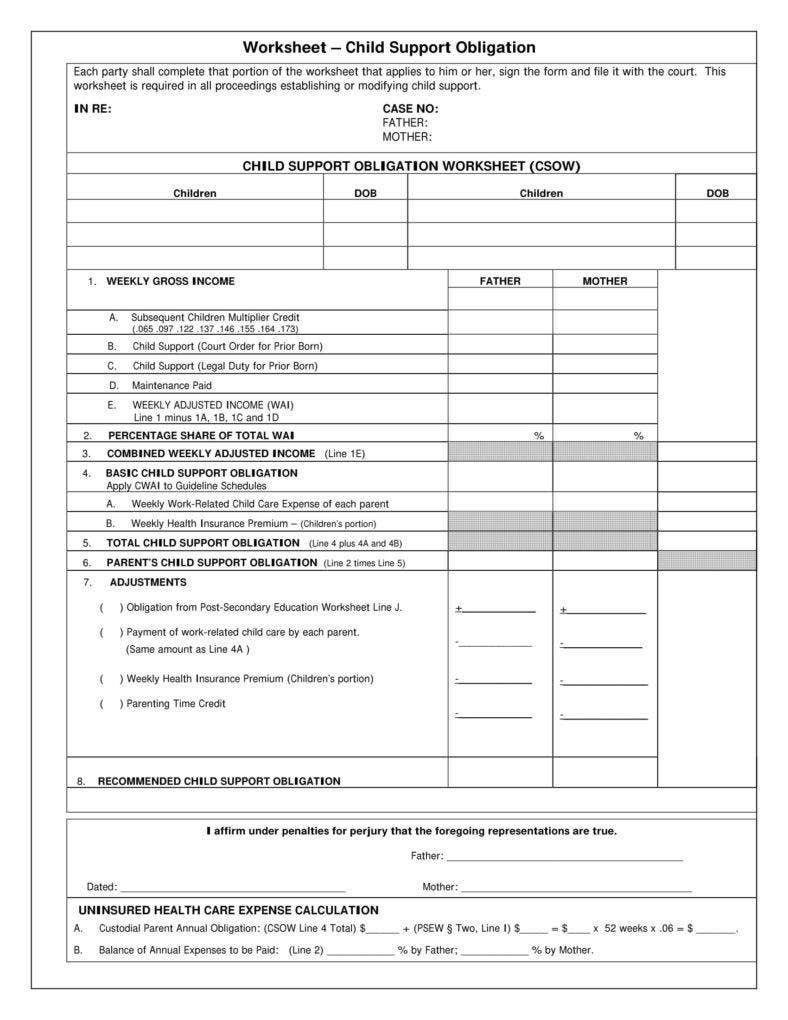 Printable Divorce Asset Worksheet Portal Tutorials