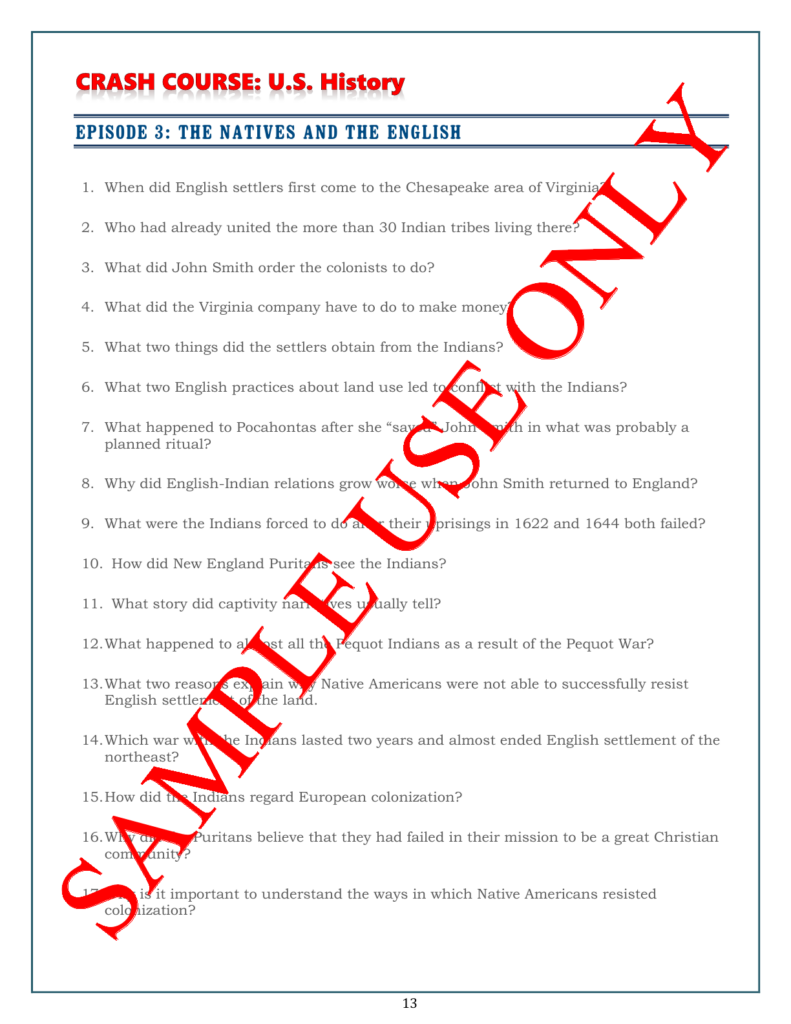 The Best America The Story Of Us Answer Key References US Folder