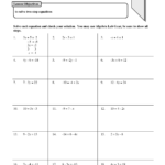 Two Step Equations Multiplication And Division Worksheet Pdf Times