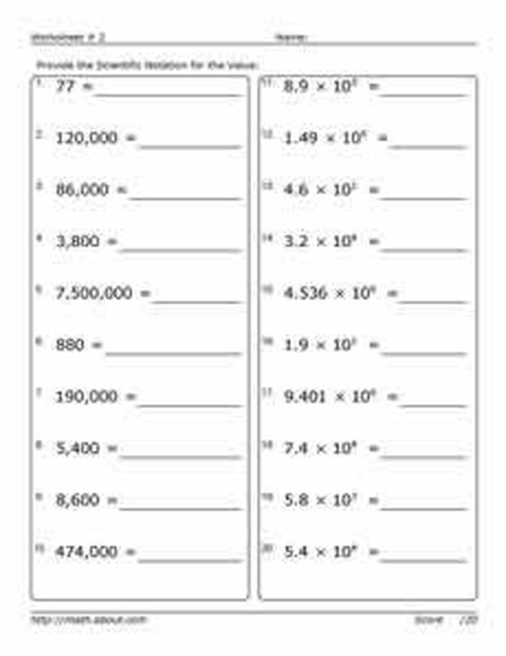 Want Practice Using Scientific Notation Scientific Notation 