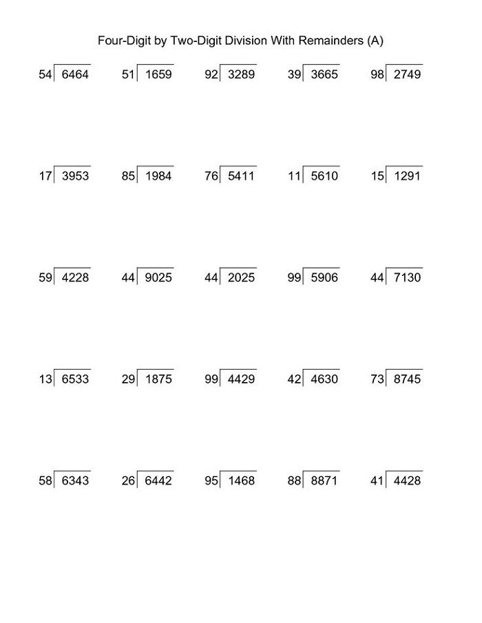 Year 6 Maths Worksheets 4 Digits Division K5 Worksheets Year 6 